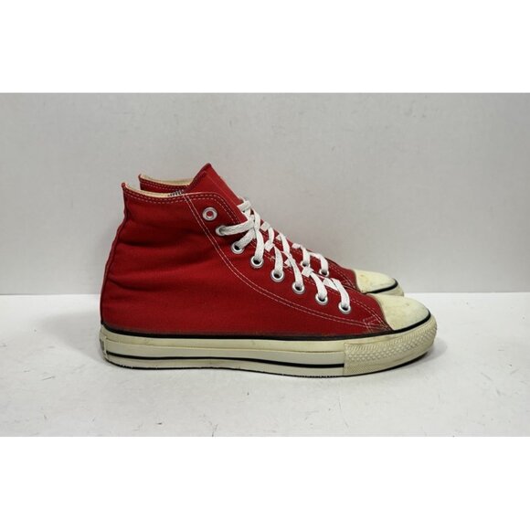 Vintage Converse Chuck Taylor High Top Sneakers Made In USA Red Mens Size 8.5